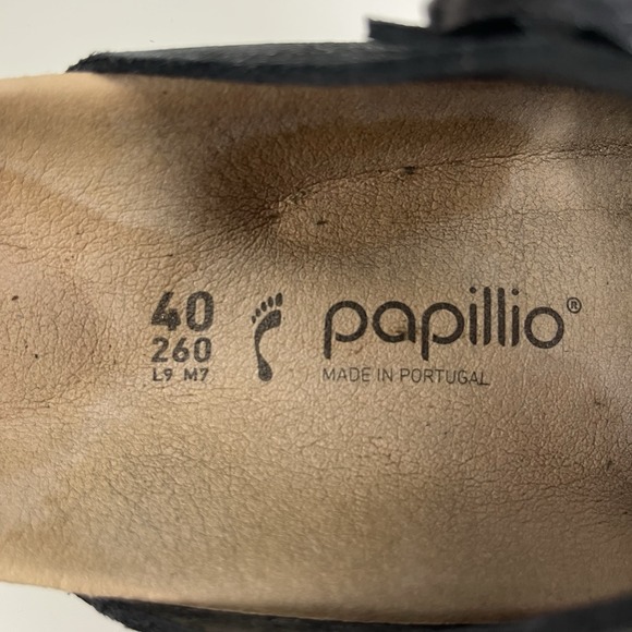 Arizona Platform Leather Chunky Suede Black Birkenstock Papillio Wedges Sz 40 - Picture 11 of 15